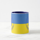 Je me tiens avec l'Ukraine Bleu Jaune Trident Mug (Centre)