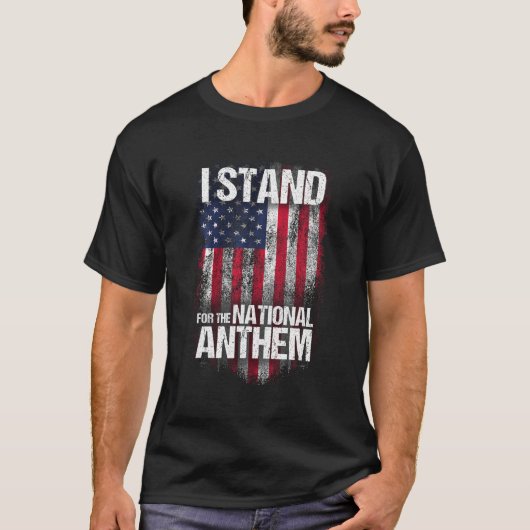 Je me tiens pour le T-shirt de l'hymne national dé (Devant)