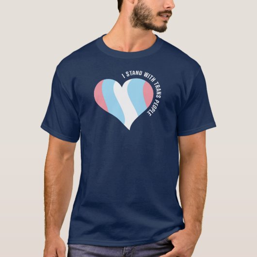 Je Me Trouve Avec Trans People Heart T-Shirt (Devant)