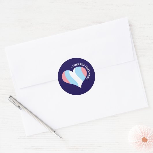 Je Me Trouve Avec Un Sticker Rond Trans People (Enveloppe)