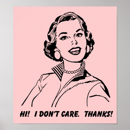 Je m'en fiche ! Merci ! Affiche drôle (Devant)