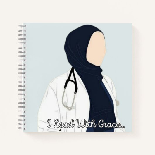 Je mène avec grâce - Hijabi Carnet docteur (Devant)
