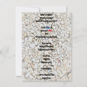 Je m'excuse de la carte de voeux plate