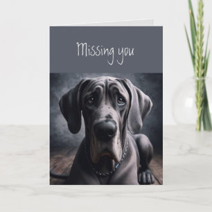 Je mist Meisje Droevige Hond Great Dane Kaart