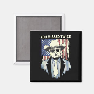 Je Miste Tweemaal Western Trump Cowboy Trump 2024 Magneet