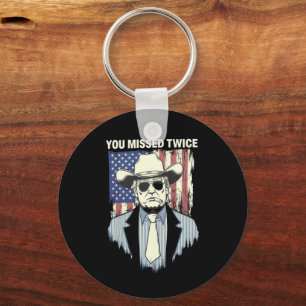 Je Miste Tweemaal Western Trump Cowboy Trump 2024 Sleutelhanger