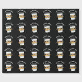 Je Mocha me Happy Funny Coffee Pun Dark BG Cadeaupapier (Vlak)
