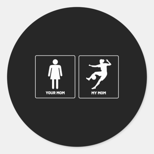 Je moeder voetbalkeeper ronde sticker (Voorkant)