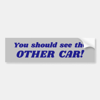 "Je moet de ANDERE AUTO zien!" Bumpersticker