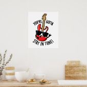 Je moet in Tune Funny Guitar Pun blijven Poster (Keuken)
