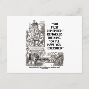 Je moet je herinneren of ik heb Wonderland geëxecu Briefkaart