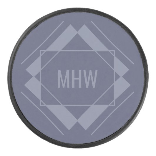 Je monogram in Geometric Pattern hockey puck (Voorkant)