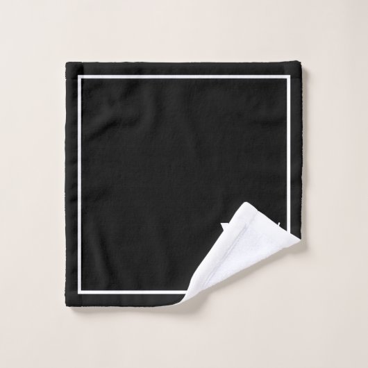 Je monogram in zwart-wit bad handdoek (Wasdoekje)