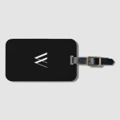 Je monogram in zwart-wit bagagelabel (Voorkant (horizontaal))