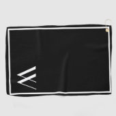 Je monogram in zwart-wit golfhanddoek (Horizontaal)
