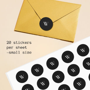 Je monogram in zwart-wit ronde sticker