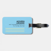 Je Monogram stijl Blauw en Geel Bagagelabel (Achterkant horizontaal)