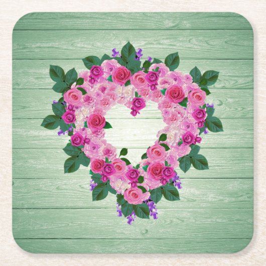 Je Mooie Hart Vierkante Kartonnen Onderzetter (Voorkant)