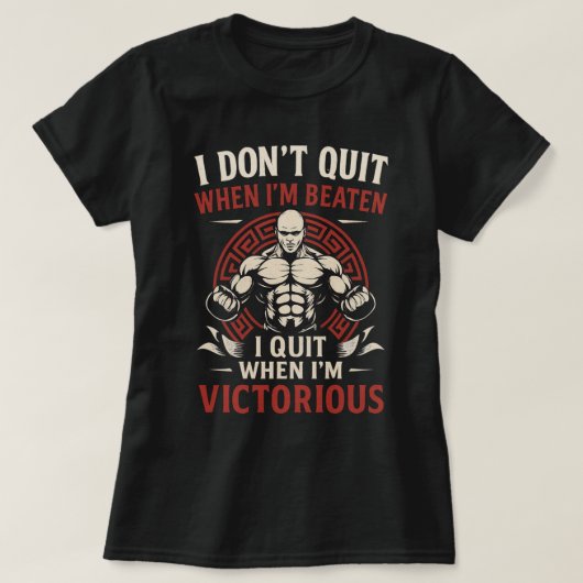 Je n’abandonne pas jusqu’au T-shirt victorieux (Design devant)