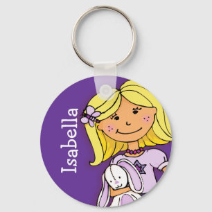Je naam 8 letter meisjes blond paarse sleutelhange sleutelhanger