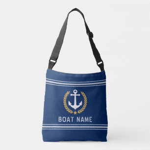 Je naam Anchor Gold Style Laurel Rope Navy Crossbody Tas