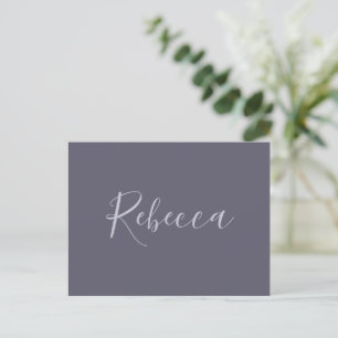 Je naam   Elegant lavendel schrift op nevelig paar Briefkaart