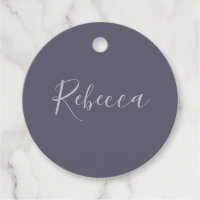 Je naam | Elegant Lavendel Script op Hazy Paarse
