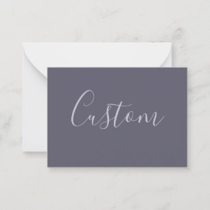 Je naam Elegant Lavendel Script op Hazy Paarse Notitiekaartje