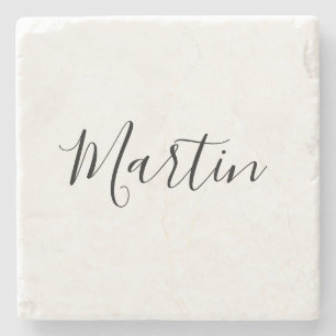 Je Naam   Elegant Schrift Stenen Onderzetter