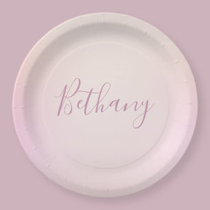 Je naam Elegant Script Soft Ombre Papieren Bordje