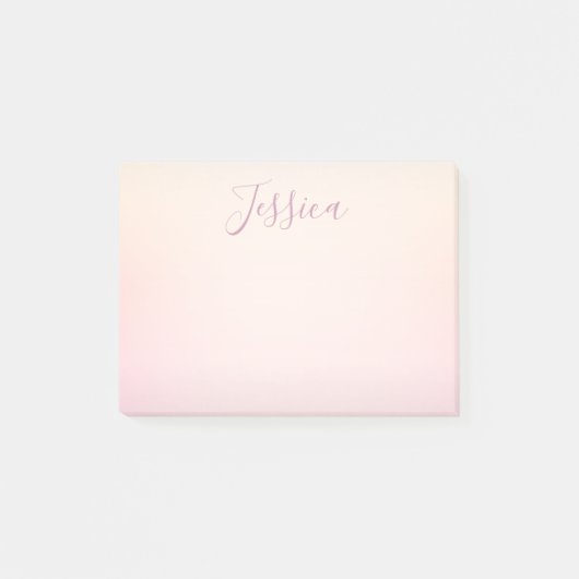 Je naam | Elegant Script Soft Ombre Post-it® Notes (Voorkant)