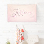Je naam | Elegant Script Soft Ombre Spandoek (Insitu)