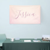Je naam | Elegant Script Soft Ombre Spandoek (Beurs)