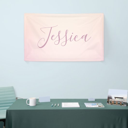Je naam | Elegant Script Soft Ombre Spandoek (Beurs)
