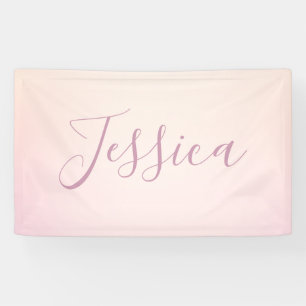 Je naam   Elegant Script Soft Ombre Spandoek