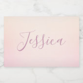 Je naam | Elegant Script Soft Ombre Voedselcontainer Etiket (Enkel label)