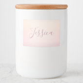 Je naam | Elegant Script Soft Ombre Voedselcontainer Etiket (Voorkant)