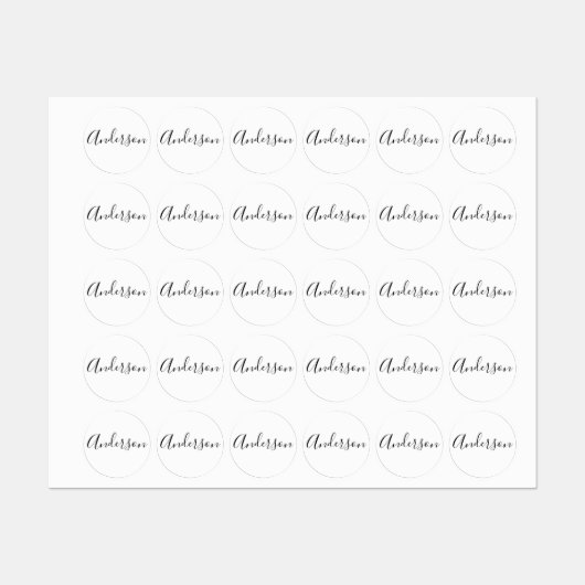 Je naam | Elegant zwart script op witte kleding Labels (Vel)