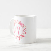 Je naam | Floral Monogram Koffiemok (Voorkant links)