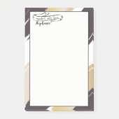 Je naam | Goud en zwart Moderne penseelstreken Post-it® Notes (Voorkant)