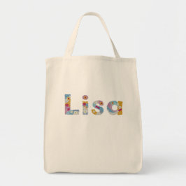Je naam in artistieke bloemletters / Lisa Tote Bag