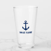Je naam marineblauw anchor glas (Voorkant)