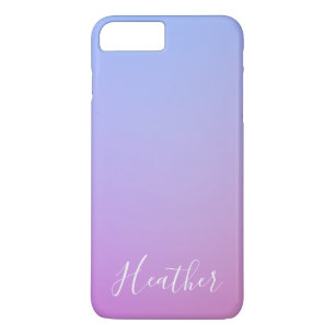 Je naam of woord Paarse roze & blauwe gradiënt iPhone 8 Plus / 7 Plus Hoesje
