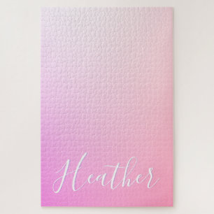 Je naam of woord Roze Ombre Gradiënt Legpuzzel