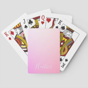 Je naam of woord Roze Ombre Gradiënt Pokerkaarten