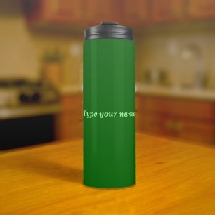 Je naam op groene tumbler thermosbeker