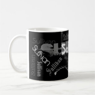 Je naam op jouw edele zwarte design mok! koffiemok