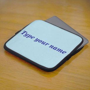 Je naam op lichtblauwe laptophoes laptop sleeve