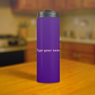 Je naam op paarse tumbler thermosbeker