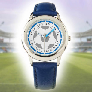 Je naam plus naam van het voetbalteam horloge